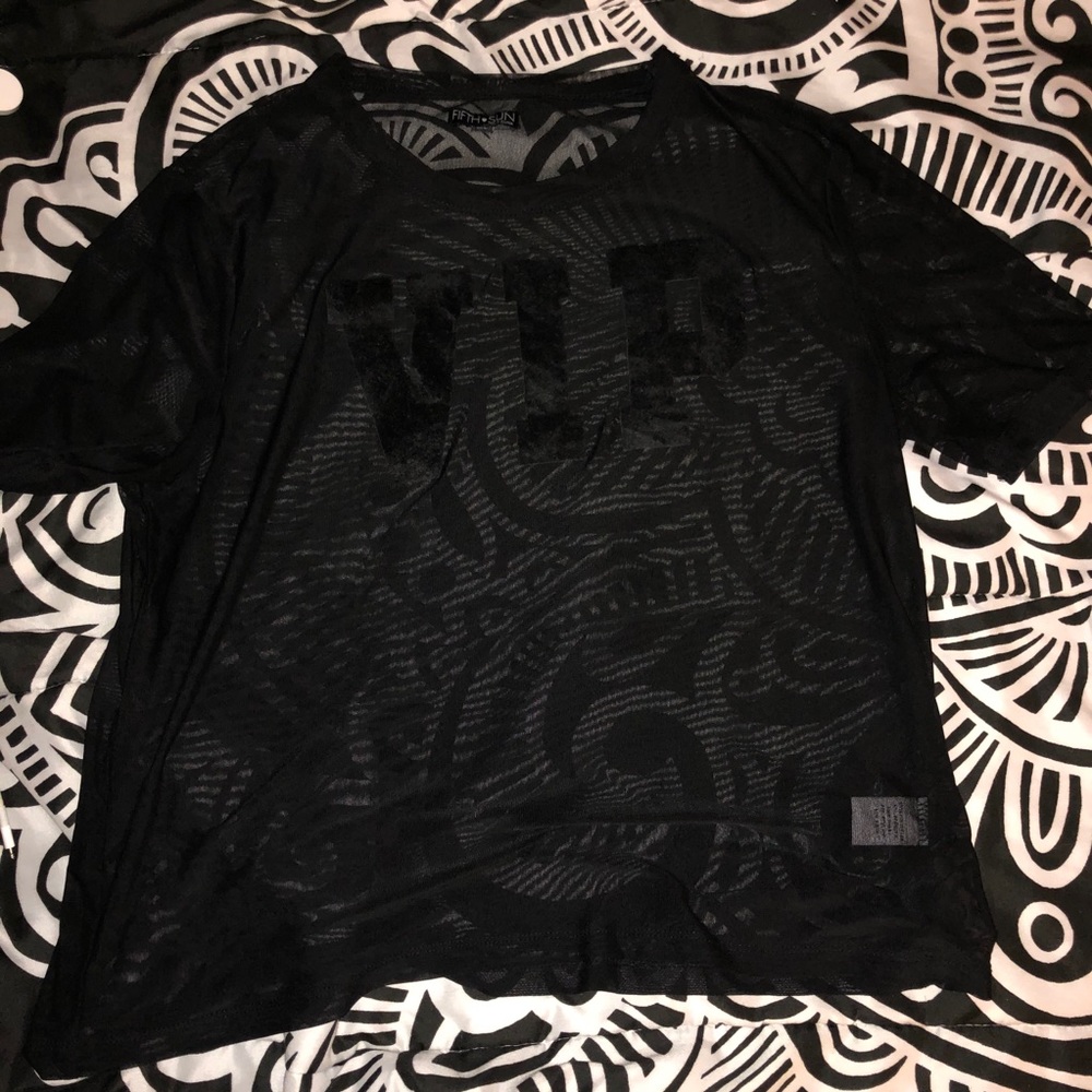 See-through “VIP” Crop top